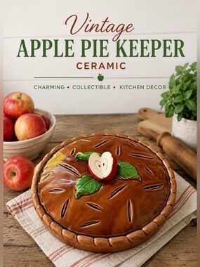 Vintage Apple Pie keeper, Ceramic